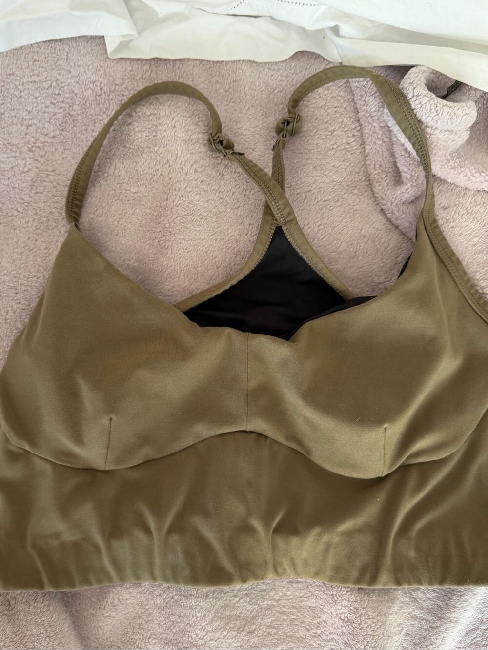 🗽Varley Olive Satin Bralette